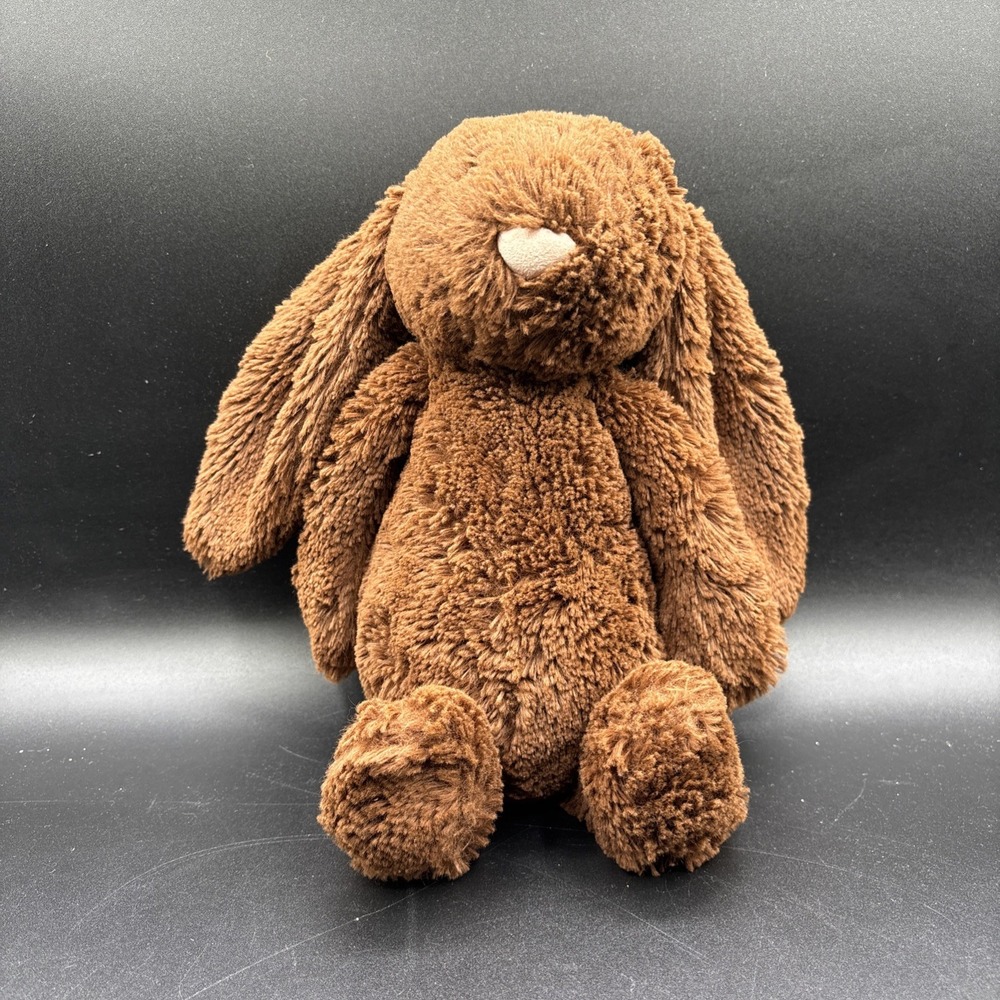 Jellycat Bashful Fudge Bunny Retired 12" Plush Rare Brown Authentic